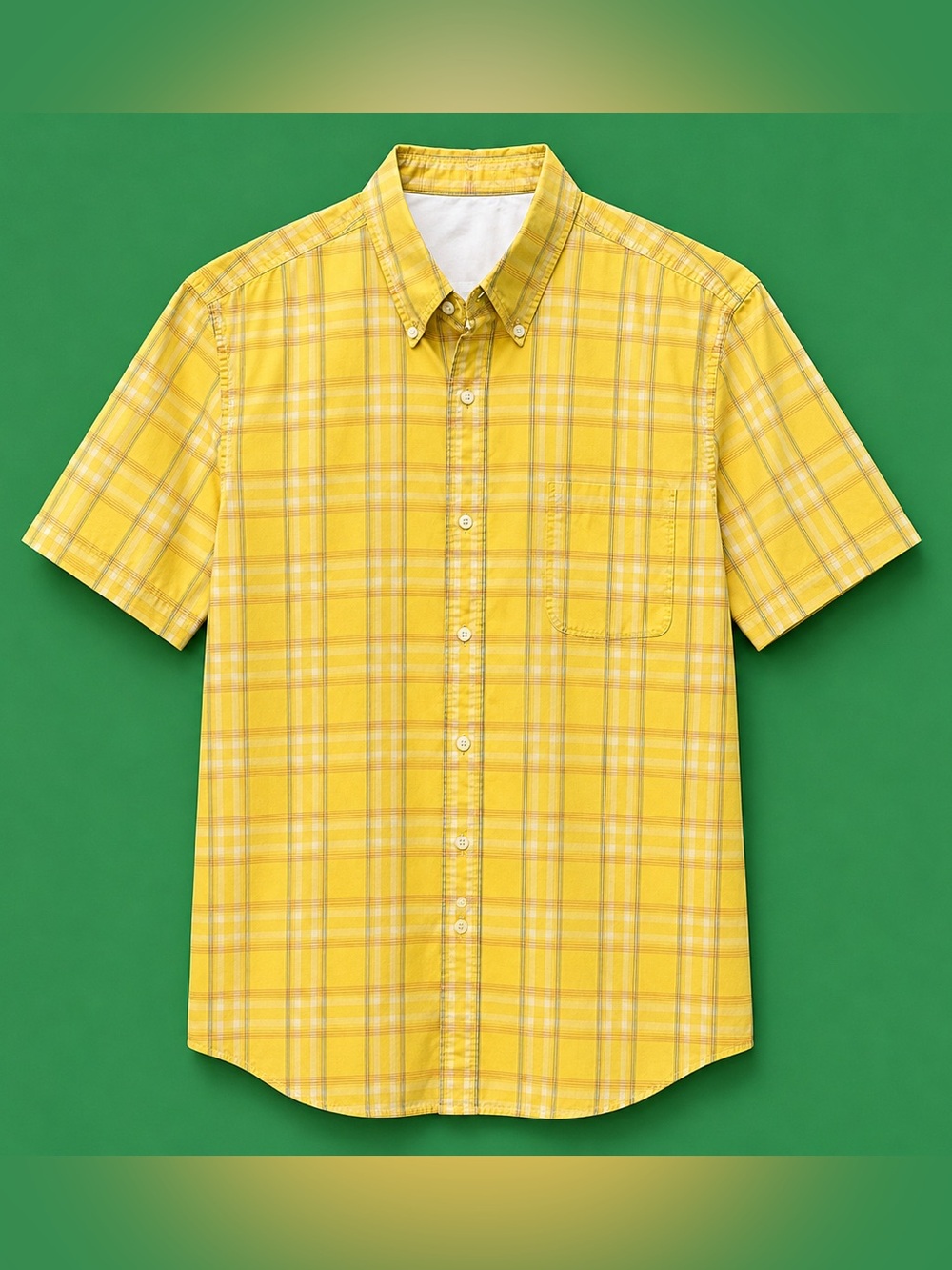 Chaps Yellow Plaid Casual Shirt